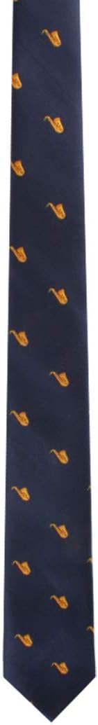 AUSCUFFLINKS Saxophone Player Sax Musician Ties for Him | Prezzie for Men | Music Band Orchestra Skinny Neckties | Present for Work Colleague | Bday for Guys (Saxophone)