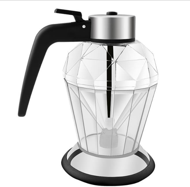 Diamond-Shaped Glass Honey Dispenser Bottle, Syrup and Suitable for Olive Oil Diamond-shaped Glass Honey Dispenser