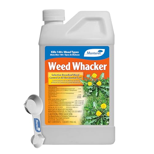 Monterey - Weed Whacker Weed Killer Bundled with Garden Measure Spoon - Selective Broadleaf Weed Killer for Lawns - Kills 140+ Weed Types - Apply Using Sprayer - 32 oz Concentrate