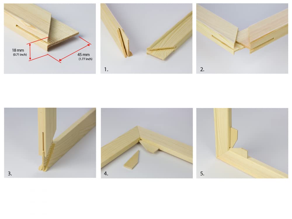 Chassis Bois Pour Toile Kit D'assemblage De Cadre Robuste En Bois De Pin, Qualité Supérieure, Pour Toile, Peintures à L'huile, Affiches, Loisirs Créatifs, 30 X 40 Cm Cadre En Bois Pour Toile