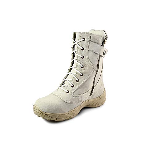 Image of ASM Mens SWAT Tactical Side-Zip White Leather 9 inch (Inches) Long Boots UK /India 5 to 11 ARTICLE-703