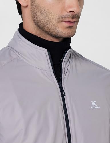 Image of Qube By Fort Collins Men's Polyester Standard Length Regular Fit Reversible Winter Jacket with Ribbed Cuffs & Hood - Warm, Stylish & Versatile