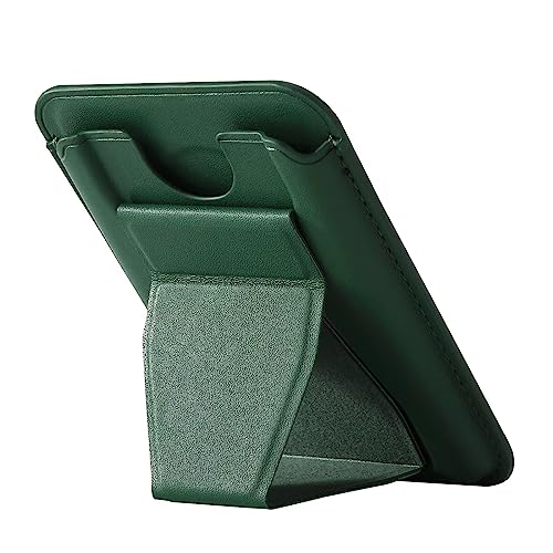 Captese Faux Leather Unisex Mag-Safe Wallet Pouch, 3-in-1 Wallet/Phone Grip/Phone Stand Design for iPhone 14/13 / 12 Series (Dark Green)- Best and cheap mobile covers in India