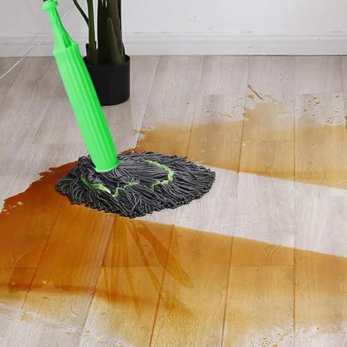 Image of Microfiber Twist Mop for Floor Cleaning, Squeeze Twist Mop Stick, Durable Dust Easy to Use Floor Cleaner, Effective for Hardwood, Tile, and Laminate (Green)