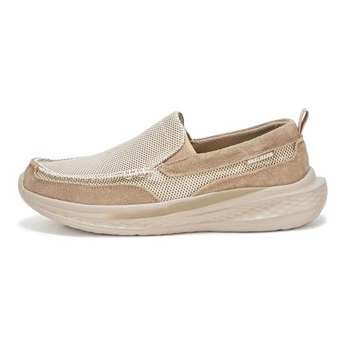 Skechers Slade - Munson Dual Gore Slip On W/Suede Overlays,Taupe,7.5 Medium