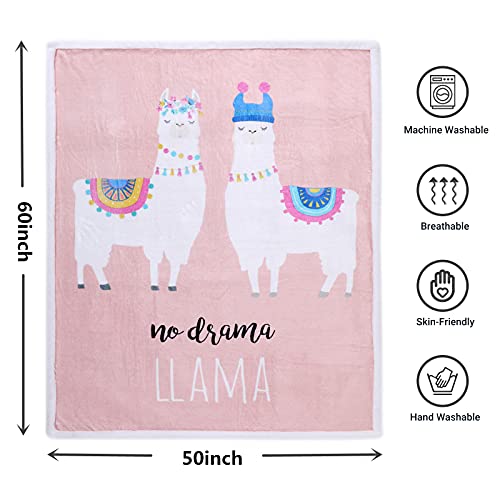 Sviuse Llama Blanket Sherpa Cartoon Alpaca Soft Warm Throw Flannel Blanket For Kids Boys Girls Gift Bedroom Couch Sofa Office (50"X60", Llama 2) #TOP2