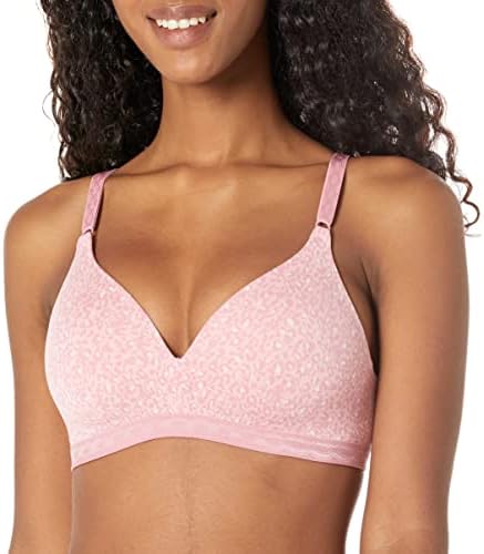 Warner's Women's Cloud 9 Super Soft Wireless Lightly Lined Comfort Bra 1269, Foxglove Baby Animal Print, 32B