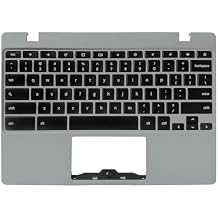 Laptop Palmrest Upper Case Top Cover with US Keyboard Assembly Replacement for Samsung Chromebook 4 XE310XBA XE310XBA-K02 BA98-02175A - Gray