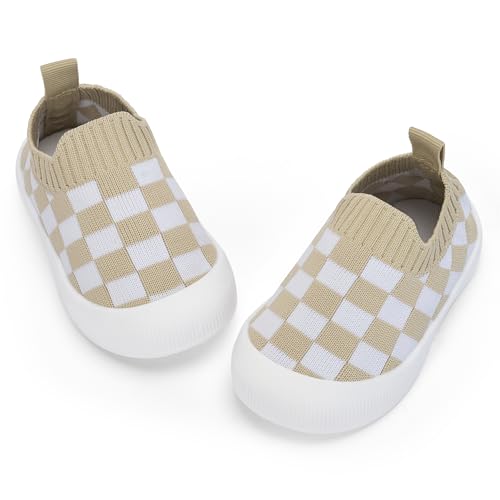Image of BACSAC Baby Toddler Unisex Infant Shoes Boys Girls Beige Mesh Breathable Non-Slip Soles 6-36 Months