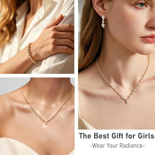 Juego de joyas de boda con cristales facetados de diseño exclusivo 5