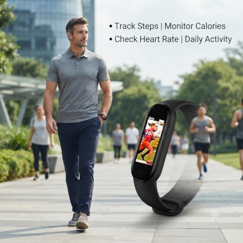 Image of Drumstone (𝐁𝐞𝐬𝐭 𝐂𝐡𝐨𝐢𝐜𝐞 Smart Fitness Tracker Band with Heart Rate Monitor, Step Counter, Calorie Tracker, Sleep Monitoring, Bluetooth Connectivity,Waterproof for Men &Women15 Years Warranty