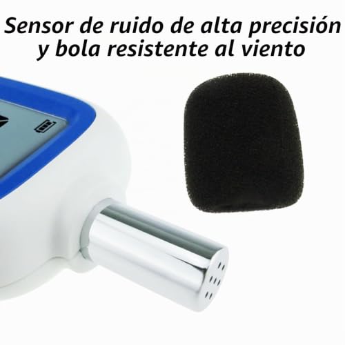 Miniatura 4 de Medidor De Nivel De Sonido Digital Con Bluetooth Portátil Spl Rango De 30 130dba Max Min Retención De Datos Con Pantalla Lcd Retroiluminada Para El Hogar, Escuela Y Lugar De Trabajo