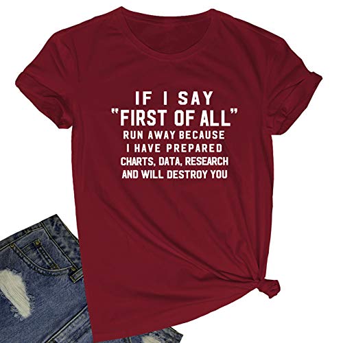 BLACKOO Women Cute Printed Colorful Tie Dye Tees Tops Wine Red XX-Large