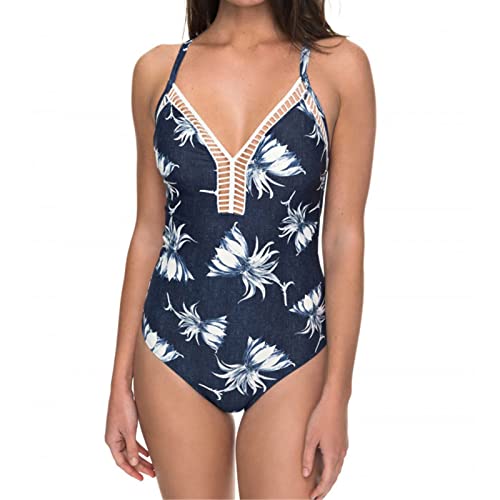 Trajes de baño de mujer Bikini conservador de estampado de traje de baño de una pieza for mujeres Una pieza (Color : Blue, Size : L) Cover