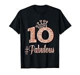10th Birthday Gifts Girls Double Digits Rose Colored T-Shirt