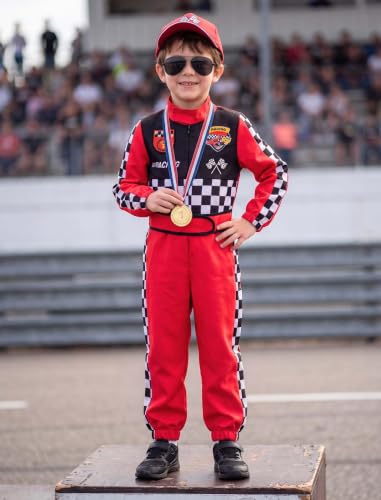 Disfraz Infantil de Piloto de Carreras Rojo 3-4T miniatura 7