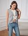 Lianlive Sweater Vest Top for Women Casual Crop Knit Cardigan Vest Bow Tie Back Knit Tank Tops (Gray-Small)