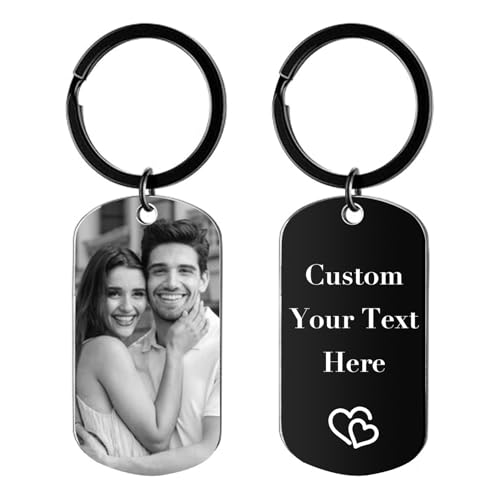 Llavero Personalizado con Foto Texto, Doble Cara Imagen Nombre Ll...