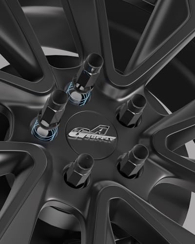 GAsupply 12x1.5 Extended Open End Lug Nuts Black, 1.9" 48mm Tall, 17mm Hex, Conical Seat 60 Degree, 20 Pack+1 Lug Nut Lock Key Socket - 5