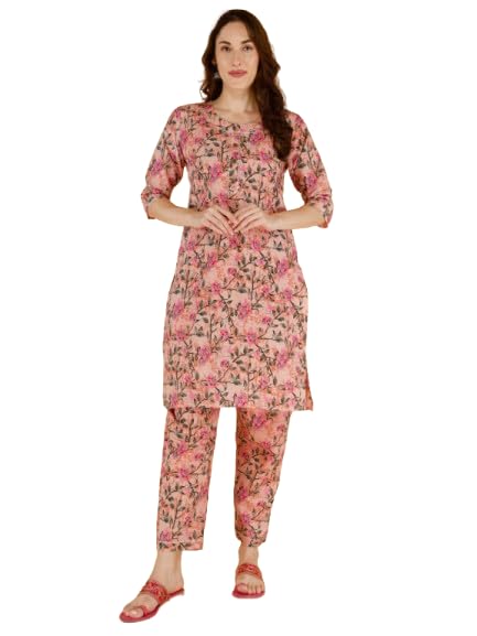Women Cotton Blend Kurta with Pant Co-Ord Set-image-35
