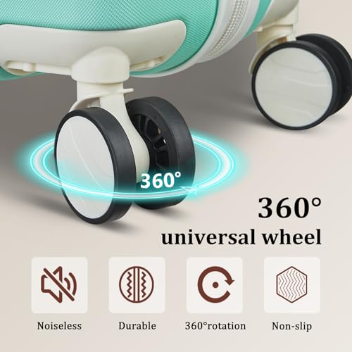 Image of imiomo Hard Shell Luggage Sets 5 Piece for Women, Lightweight Hardside Rolling Suitcase Set with Spinner Wheels and TSA Lock, Green