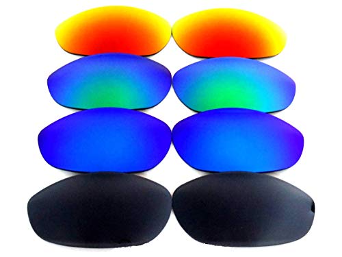 GALAXYLENSE Replacement Lenses for Oakley Monster Dog Black&Blue&Green&Red Color 4 Pairs,FREE S&H.