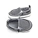 XWANZI Newbron Shoes Low Cut Unisex Grey and White Stripes Shoelaces Denim Casual Fashion Classical Crib Shoes 12-18 Months