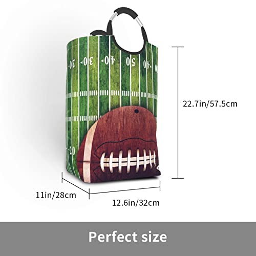 Mifsoiavv American Football Field Large Laundry Basket Collapsible Organizer Bin Sports Football Stadium Arena Laundry Hamper With Handles Durable Washing Bin Dirty Basket For Nursery Clothes Toys #TOP2