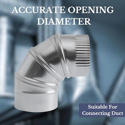 The Sheet Metal Kid 8 Inch Adjustable Duct Elbow 90 Degree Hvac - Available In Sizes Up To 24"-Galvanized Sheet Metal 26-Gauge Duct Connector - Perfect For Round Tube Air Ventilation & Vent Pipe Ductwork thumb #3