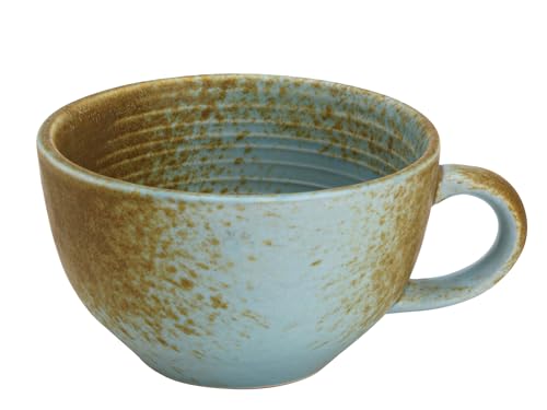 Image of Bodhi House Ceramic Soup and Coffee Wide Large Mug with Handle - Set of 1, 350 Ml Matte Finish | Microwave Safe | for Maggi, Cappuccino, Latte, Green Tea - Light Blue