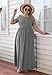 Nemidor Plus Size Maxi Dresses for Curvy Women Summer Casual Loose Short Sleeve Long Beach Dress with Pocket(149,26,Grey)