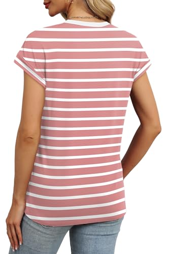 Image of Alaroo Womens Summer Tops Short Sleeve Shirts Crew Neck Cute Trendy Tunic Blouses (S-3XL)