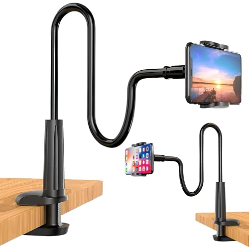 EURANO Soporte para Móvil con Cuello de Cisne 360° Flexible – Pinza Ajustable para iPhone, Samsung, Huawei y Smartphones de 4 a 10,6
