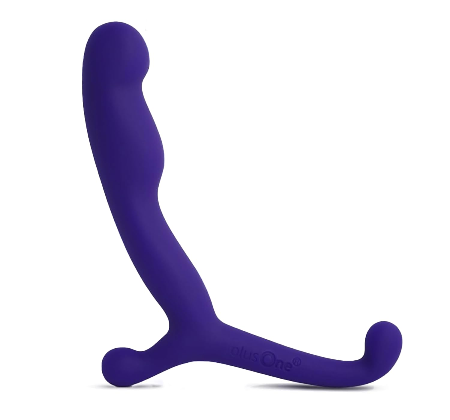 plusOne 4” Prostate Massager Personal Toy, Male Anal Stimulator, Made of Body-Safe Silicone, Waterproof, with External Arm for Easy-Use
