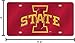Rico Iowa State Cyclones Red Mirror Look Acrylic License Plate Laser Tag