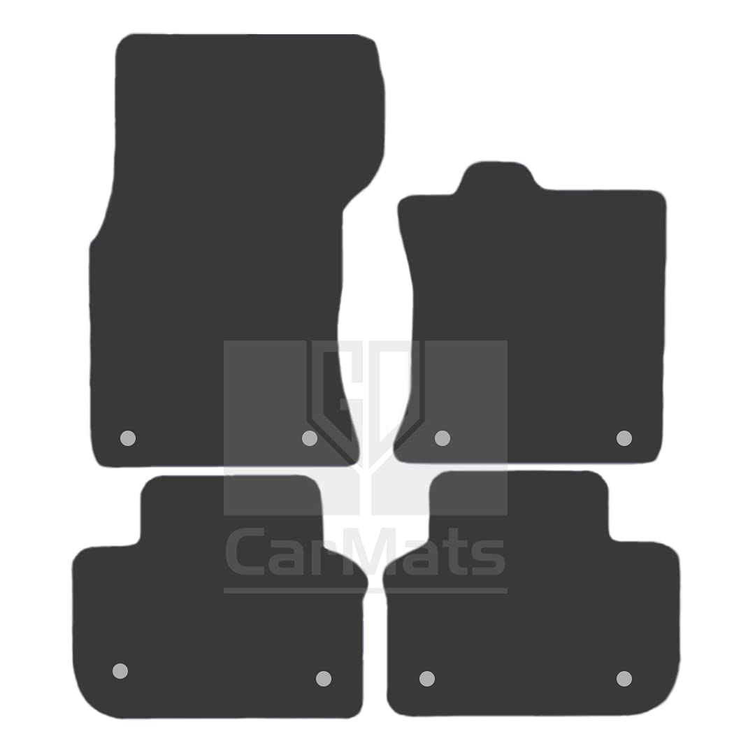 Car Floor Mats for Jaguar XF 2015 To Present Full Coverage Floor Protection - Anti Slip & Fit Car Mat with Clips Easy to Clean Car Carpet for All-Weather- Black Edging, Carpet