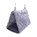 Balacoo Plüsch Vogel Hängematte Warm Hängenden Kuschelhöhle Schlafbett Glückliche Hütte Versteck für Eklektus Sittich Nymphensittiche Kakadu Lovebird 24X15x18cm (Grau)