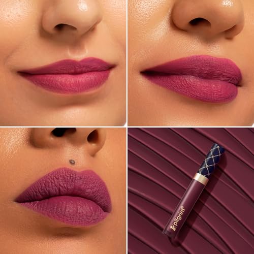 Image of Pilgrim Oh So Creme! Premium Matte Liquid Lipstick | Most Lightweight & Transfer-proof Lipstick | Highly Pigmented & Long-Lasting | 3.5ml (Wine Seduction-14)