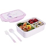 【CERTIFICADO POR LA FDA GRADO DE ALIMENTO SEGURO Y LIBRE DE BPA】 Fabricado con materiales de alta calidad, duraderos y aptos para alimentos. BPA GRATIS CAJA DE ALMUERZO DE PREPARACIÓN DE COMIDA con divisores y capacidad de 47oz (1400 ml) .Microondas, lavavajillas y congelador seguros.