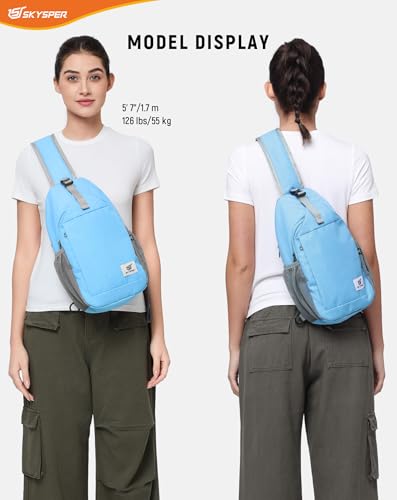 Image of SKYSPER Sling Bag RFID Cross Body Bag Recycled Crossbody Backpack Travel Daypack