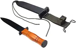 Faca Mk2 Com Bainha Cabo De Madeira Envernizado