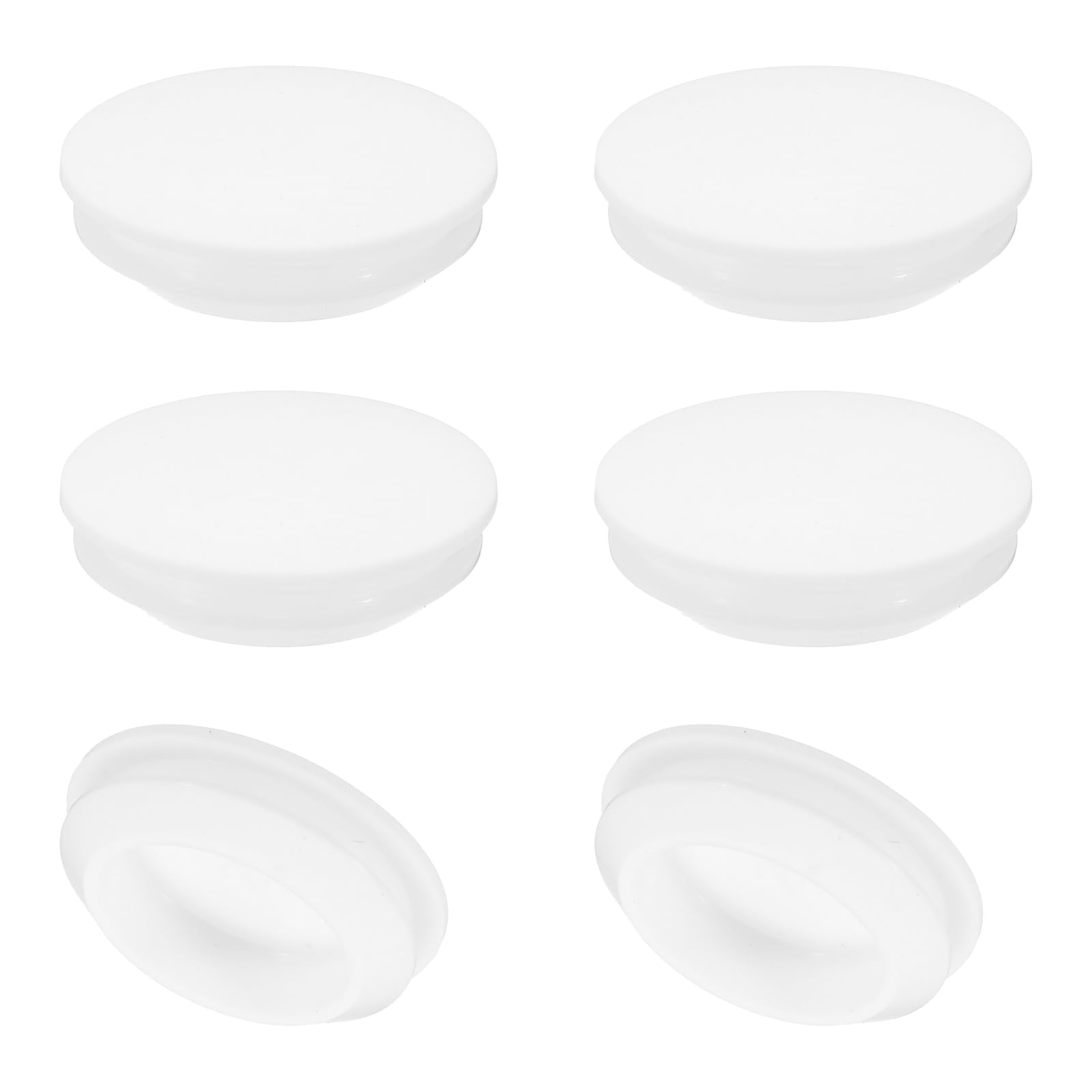 PATIKIL 25mm Diameter Silicone Round Snap, 6 Pcs in Type Locking Furniture Hole Plug Button Protective Cover Cap Head Fit for 25-27mm Hole for Seal Bulkhead Cylinder Hole, White