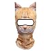 JIUSY 3D Animal Ears Balaclava Breathable Cover Hood Face Mask Sun Protection for Skiing Snowmobile Riding Hunting Music Festivals Raves Halloween Party Activities Chinese LiHua Mao (Orange) MEB-19