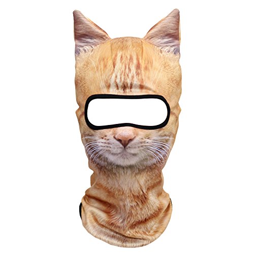 Image of WTACTFUL 3D Animal Ears Balaclava, Breathable Face Mask for Halloween