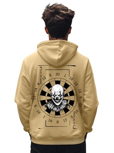 Image of Veirdo Cotton Fleece Regular Fit Hooded Sweatshirt Lastest Back Graphic Printed Winter Hoodies for Men (Available Colors: Marine Green, Marshmellow, Black, SOYA Bean, Orange & Blue)