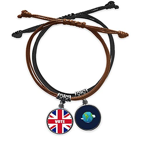Pulsera del Reino Unido hecha a mano con cuero genuino de estilo retro diario