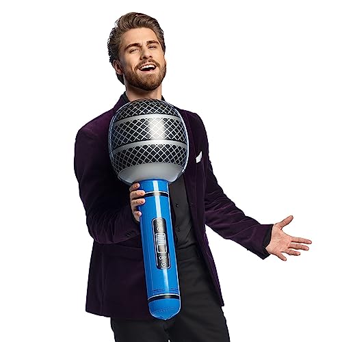 Boland 02803 - Micrófono hinchable, 76 cm, juguete acuático, decoración, decoración de fiesta para piscina, fiesta de verano y fiesta temática, accesorios para disfraces de carnaval