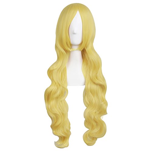 MapofBeauty 32 Inches/80cm Long Hair Spiral Curly Cosplay Costume Wig (Gold)