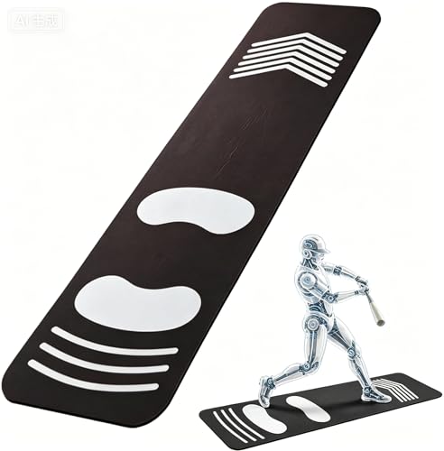 Baseball Sliding Mat - Heavy Duty Base Running and Footwork Training Pad, Premium Indoor and Outdoor Practice Equipment for Adult Baseball and Softball Players (Black)