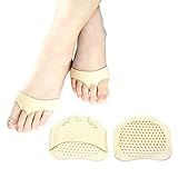 Almohadillas Metatarsales para Hombres y Mujeres, Almohadillas para el Antepié para Juanetes Mortons, Plantillas de Gel para Callos y Neuromas, 2 pares, beige